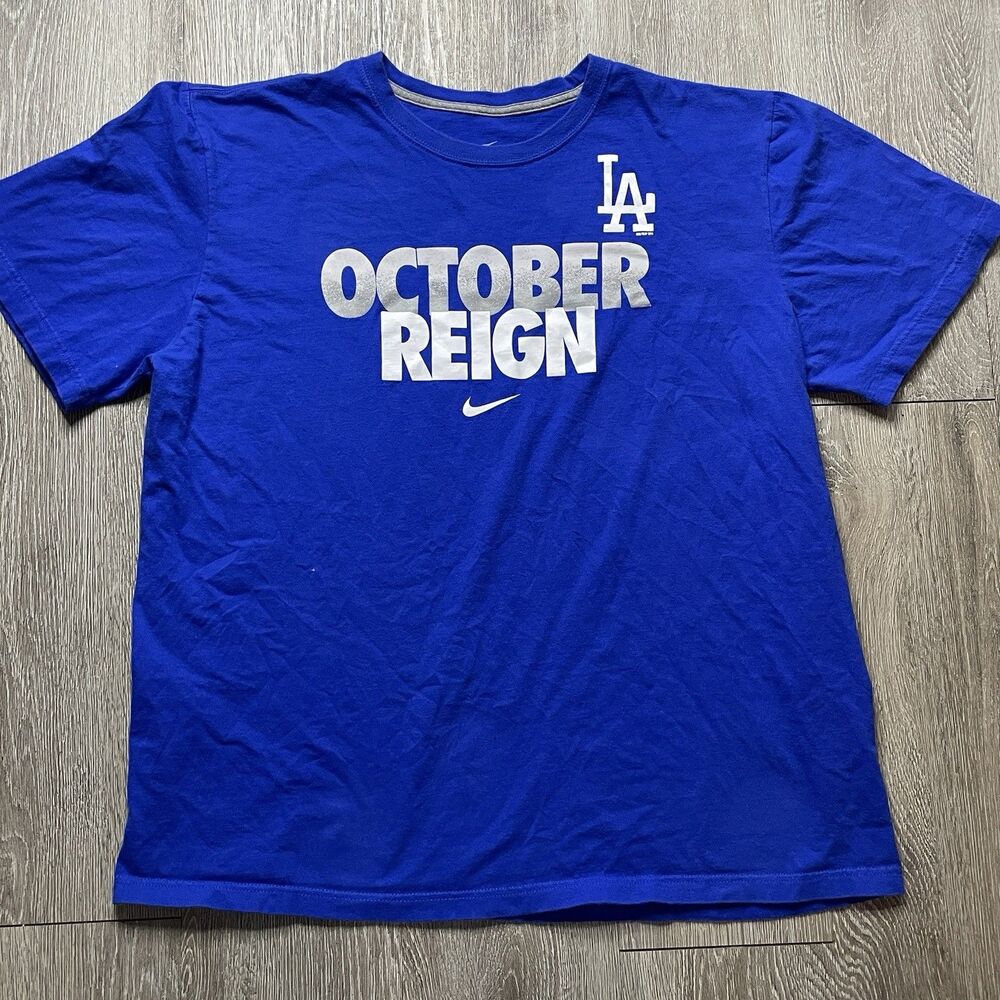Los Angeles Dodgers Men’s XXL Nike October Reign Blue T-Shirt MLB LA